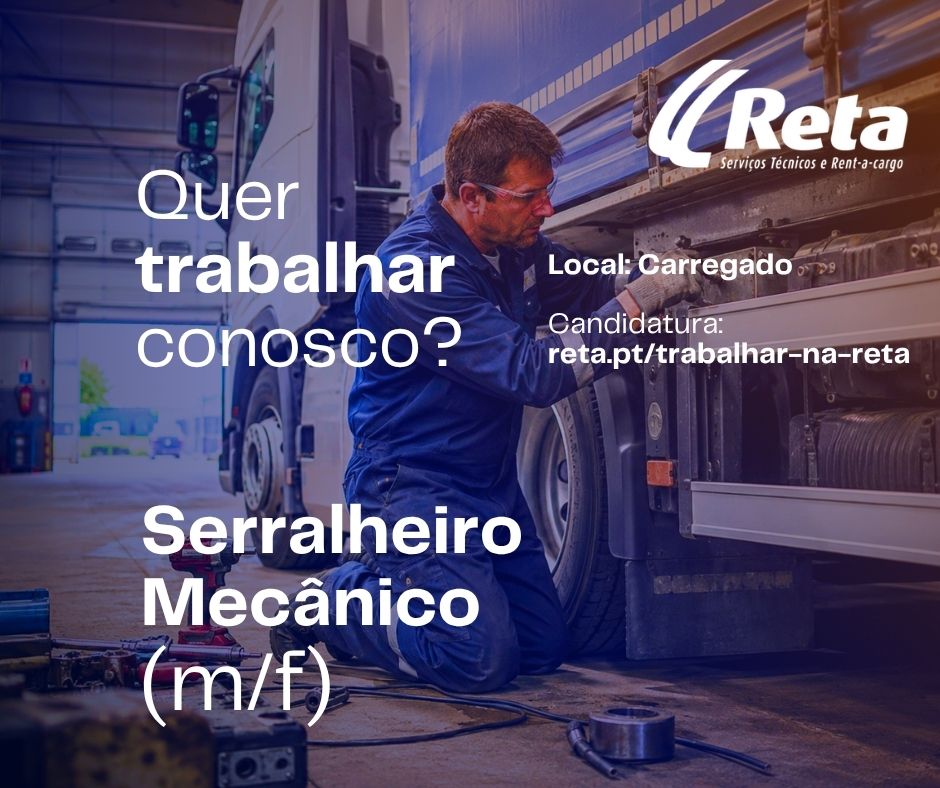 Recrutamento Serralheiro Mecanico Reta Carregado